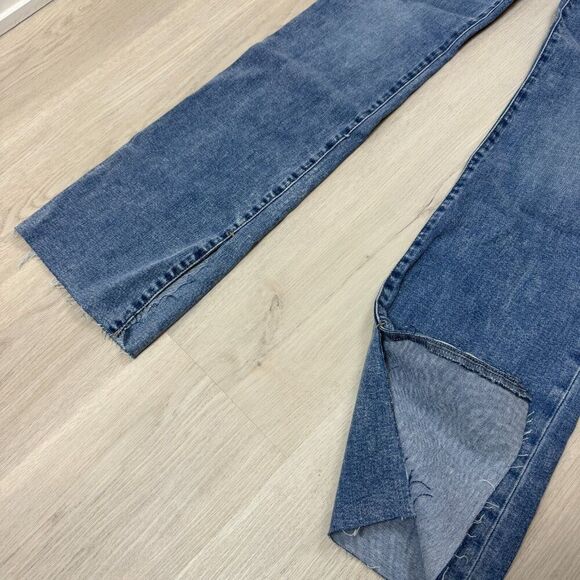 Joes Jeans Hi Honey High Rise Curvy Bootcut Size 31 Medium Wash Raw Slit Hem - Picture 4 of 6